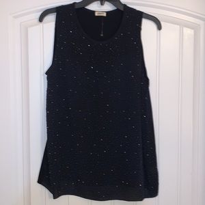 L'Agence Amazing Crystal Beaded Silk Crew Neck Blouse 👚 Size XS / 2 🤩